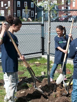 Girls Planting Trees